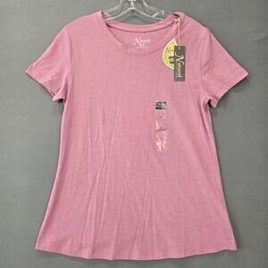 Natural Reflections Purple Mauve Shirt NEW Short Sleeves Crew Neck Womens Size S